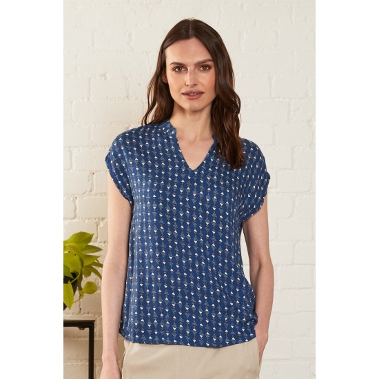 Nehru Easy Top- Indigo