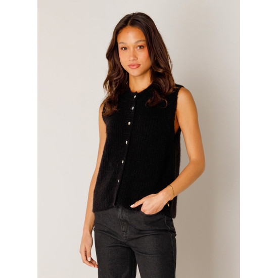 Nell Knitted Waistcoat- Black