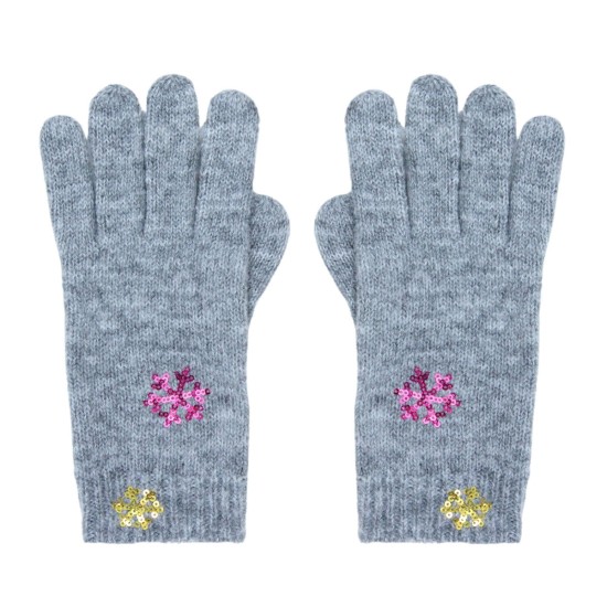 Nora Gloves- Grey/Burgundy