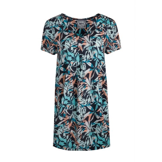 Nuri LivaEco Viscose Printed Tunic Aqua Blue