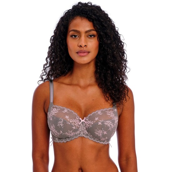 Offbeat Decadence U/W Bra - Grey/Pink