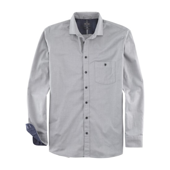Olymp Casual L/s Plain Shirt- Grey