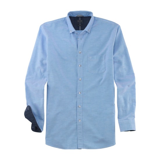 Olymp Casual L/s Plain Shirt- Lt Blue Oxford