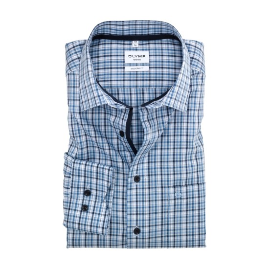 Olymp Tendez M/f- Navy Blue Check