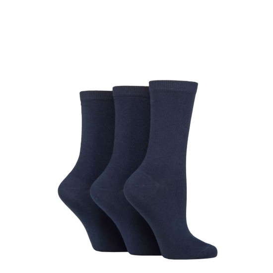 Organic Cotton Ankle Socks 3pk Navy