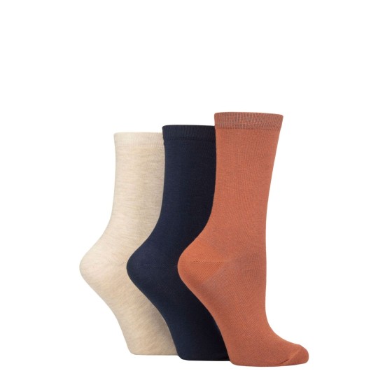 Organic Cotton Ankle Socks 3pk Rust