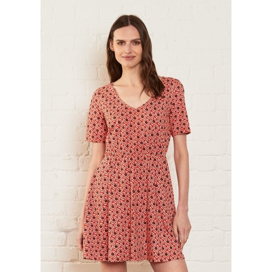Organic Fit & Flare Dress- Fiesta