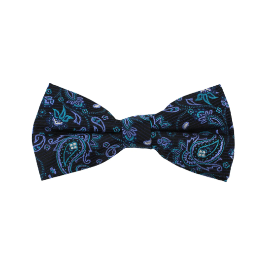 Paisley Silk Bow Tie- Blue