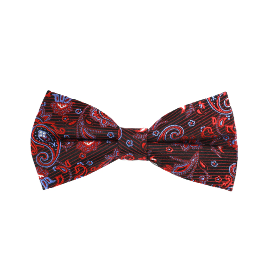 Paisley Silk Bow Tie- Red