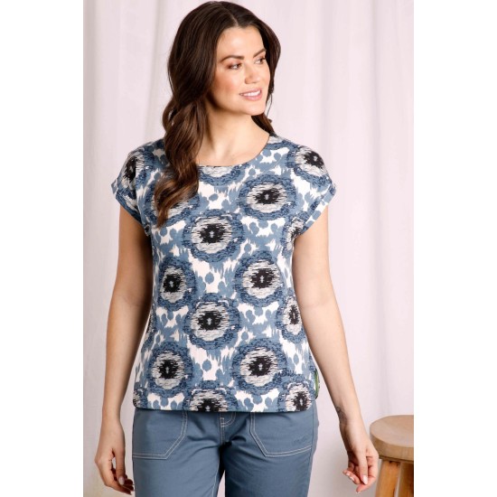 Paw Paw Organic Printed Top - Pale Denim