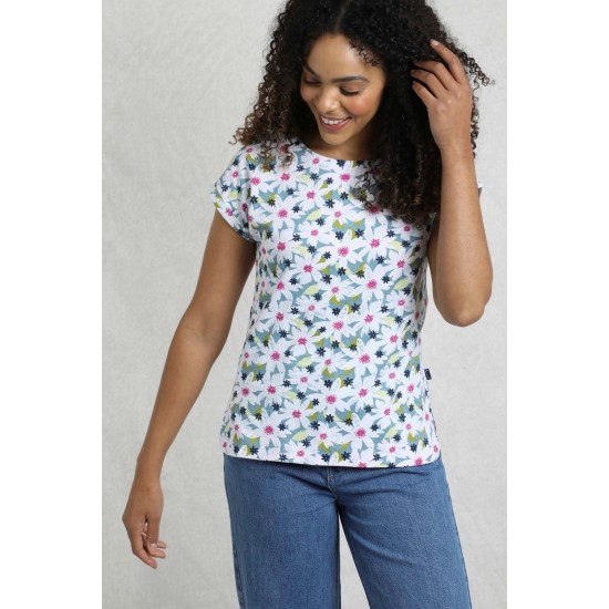 Paw Paw Organic Printed Top - Washed Blue