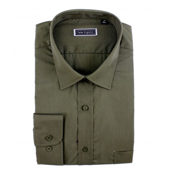 Peter England Shirt Dark Olive 532