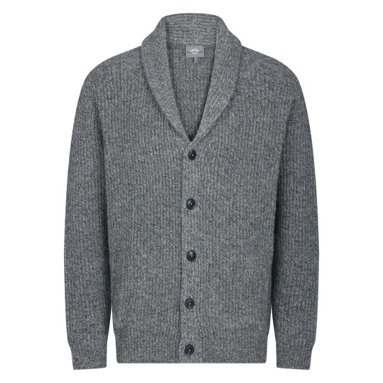 Peter Gribby Rib Shawl Cardigan Grey Marl