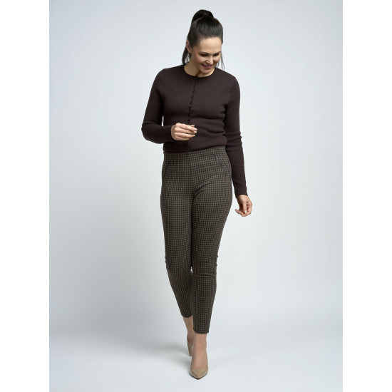 Pinns Ponte Check Legging- Cocoa/Black