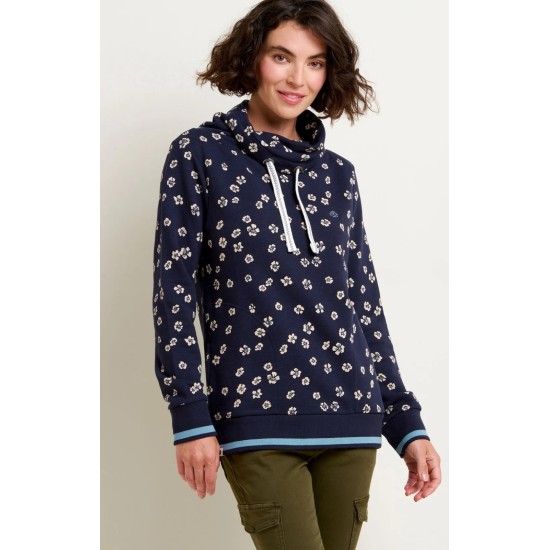 Polka Floral Cowl/N Sweatshirt