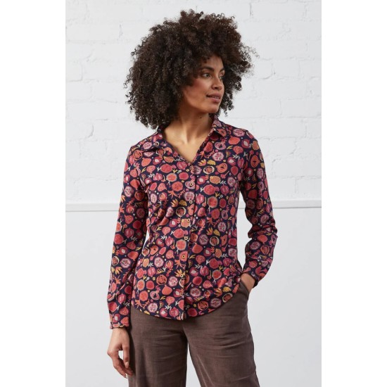 Printed Jersey Top - Navy