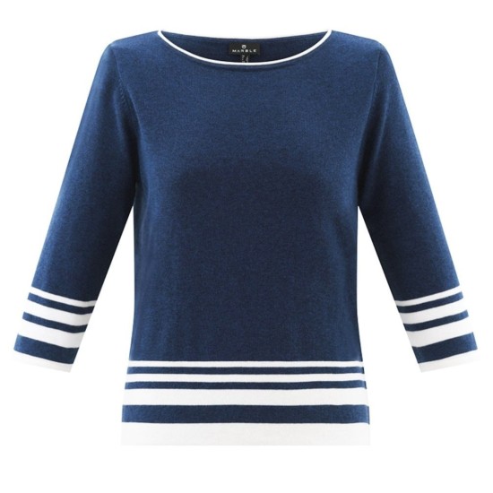 R/N Striped Detail Jumper- Navy