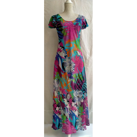 Cap Sleeve Reversible Dress- Multi 