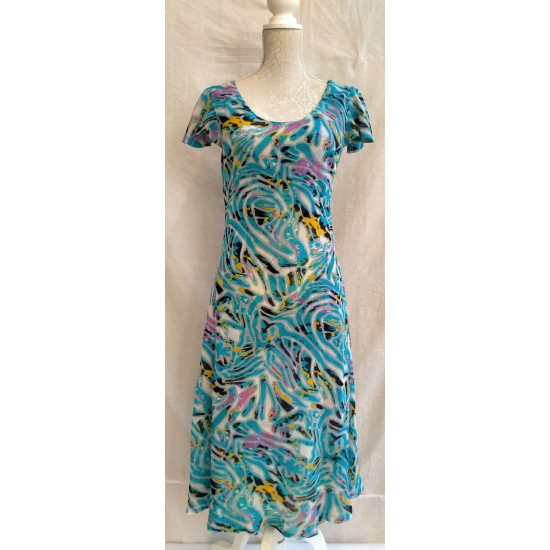 Reversible Dress (Knee Length)- Blue Multi