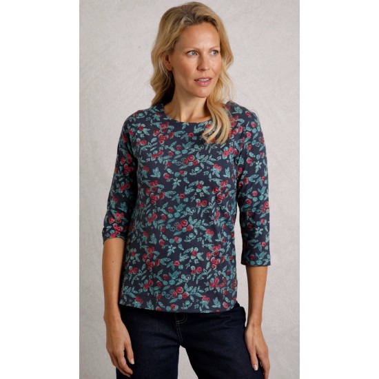 Saffia Printed Sparkle Top- Midnight