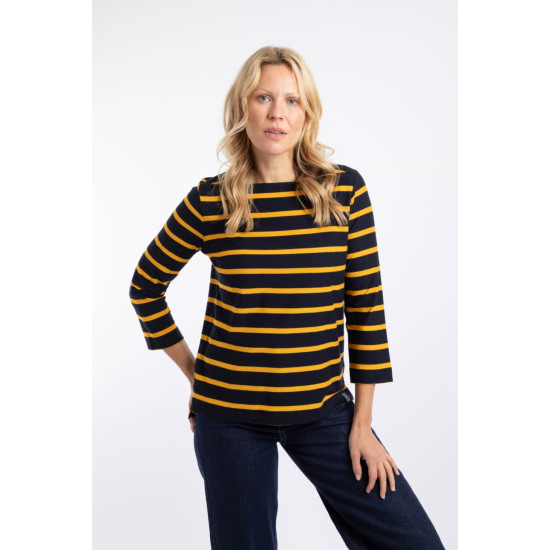 Saffira Cotton Stripe Top- Midnight