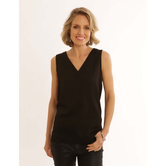 Satin Vest Top- Black
