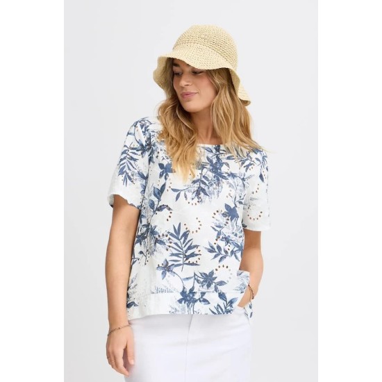 SBKadi S/S Blouse- Navy Mix