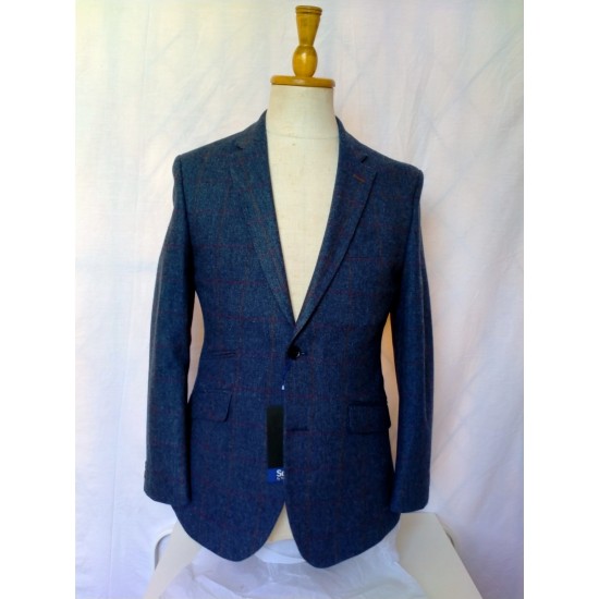 Scott Checked Jacket- Navy