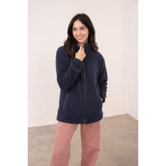 Seashell Sherpa Fleece -Navy