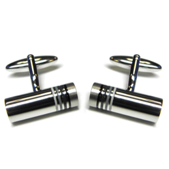 Shiny Black Toned Rhodium Finish Cufflinks