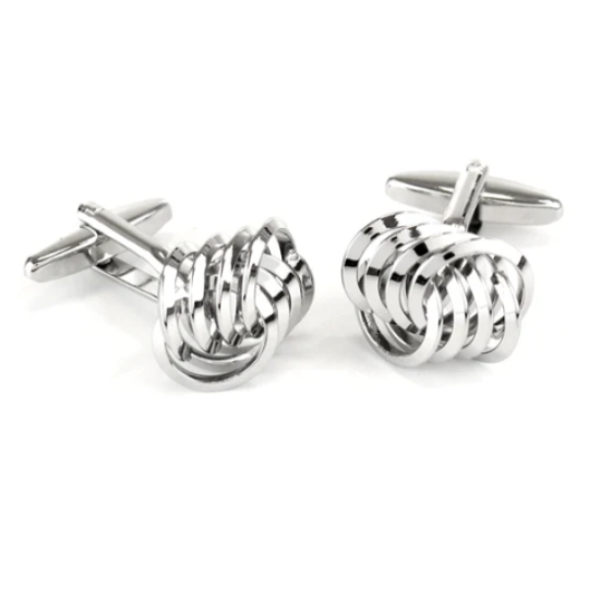 Silver Finish 8 Linked Hoops Cufflinks