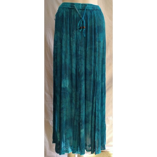 Tie Dye Print Skirt - Teal 