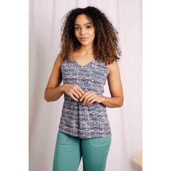 Sonora Eco Printed Top - Mid Blue