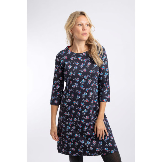 Starshine Printed Jersey Dress- Navy/Blue