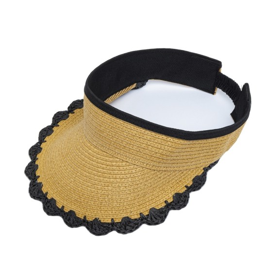 Straw Visor (Scallop Detail) - One Size