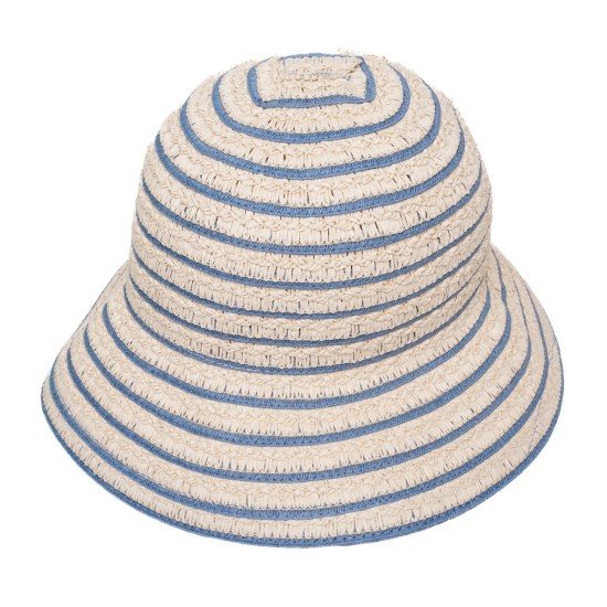 Stripe Paper Cloche Sunhat 
