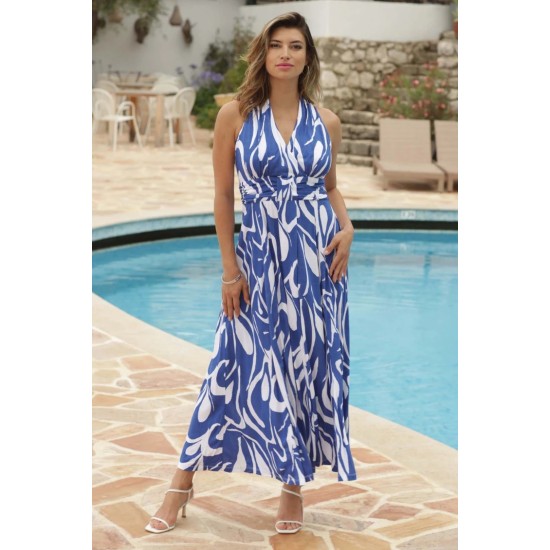 Swirl Maxi Dress- Wedgewood Blue