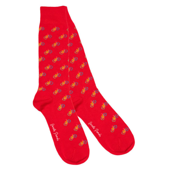 Swole Panda Bamboo Red Bicycles Socks 