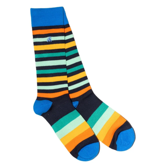 Swole Panda Bamboo Stripe Socks SP494L