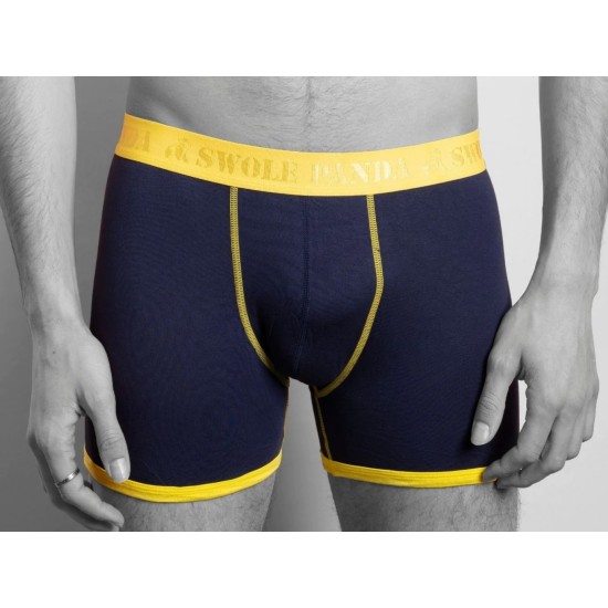 Swole Panda Bamboo Trunks Navy/Yellow