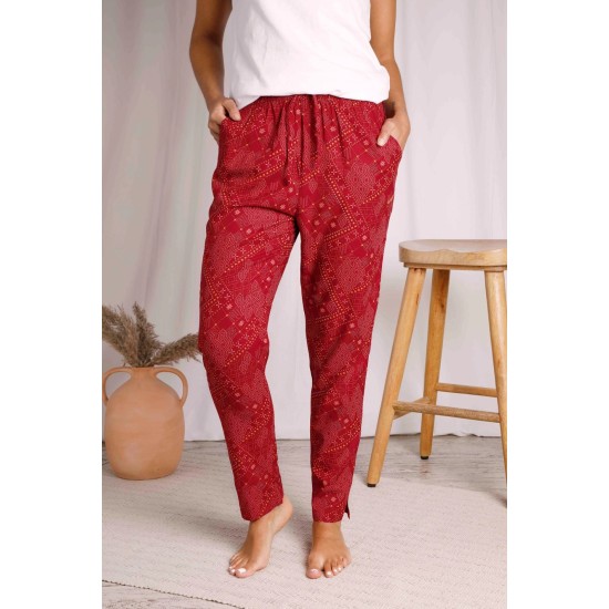 Tinto Printed Trousers -      Chilli Red