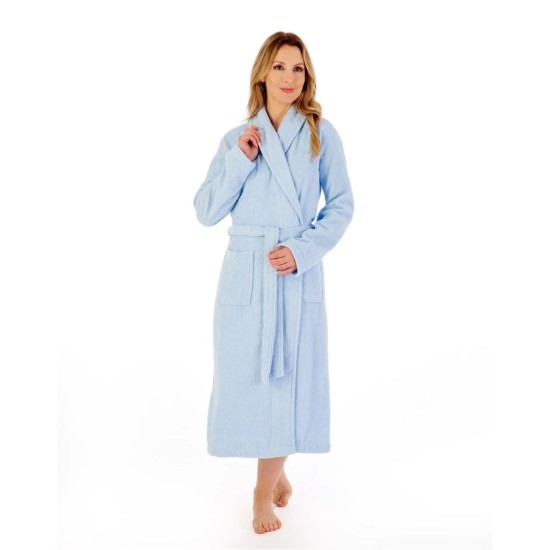 Towelling Dressing Gown -Blue