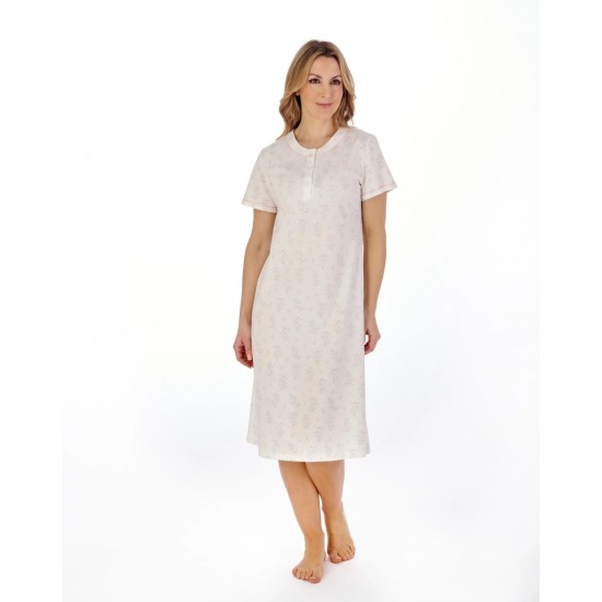 Trailing Floral S/s Nightdress -Ivory