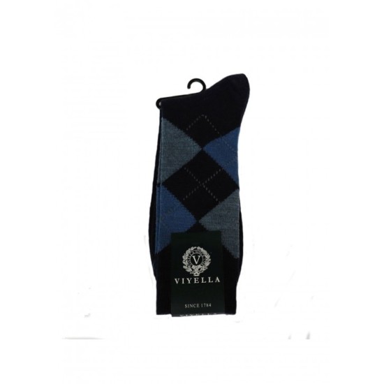 Viyella Socks Argyle Navy/Grey