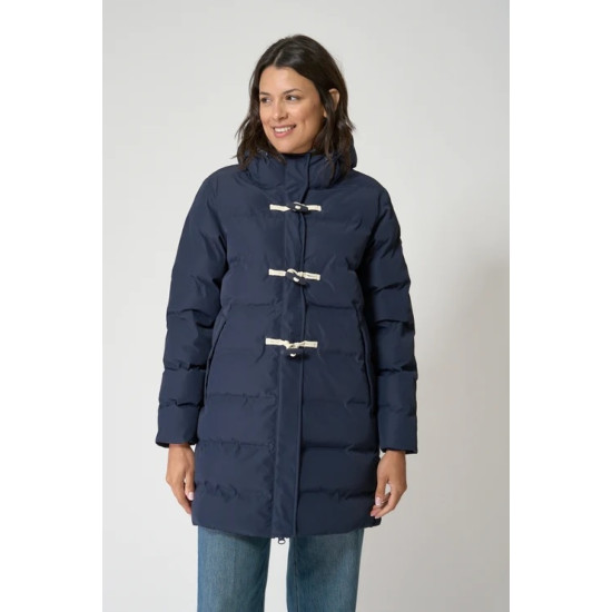 Waterproof Hooded Coat with Toggles- Navy