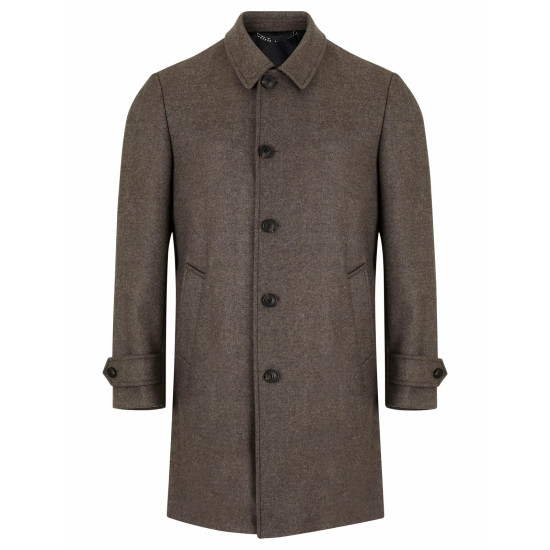 Wellington Wool W/p Coat- Brown Mix